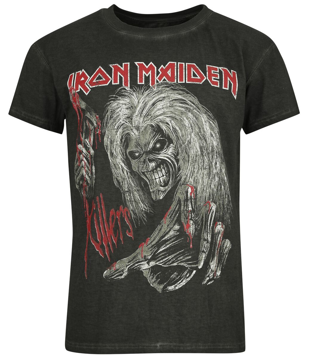 Iron Maiden T-Shirt - Eddie Kills Again - S to L - for Men - anthracite - 100% cotton T-Shirts Band Merchandise