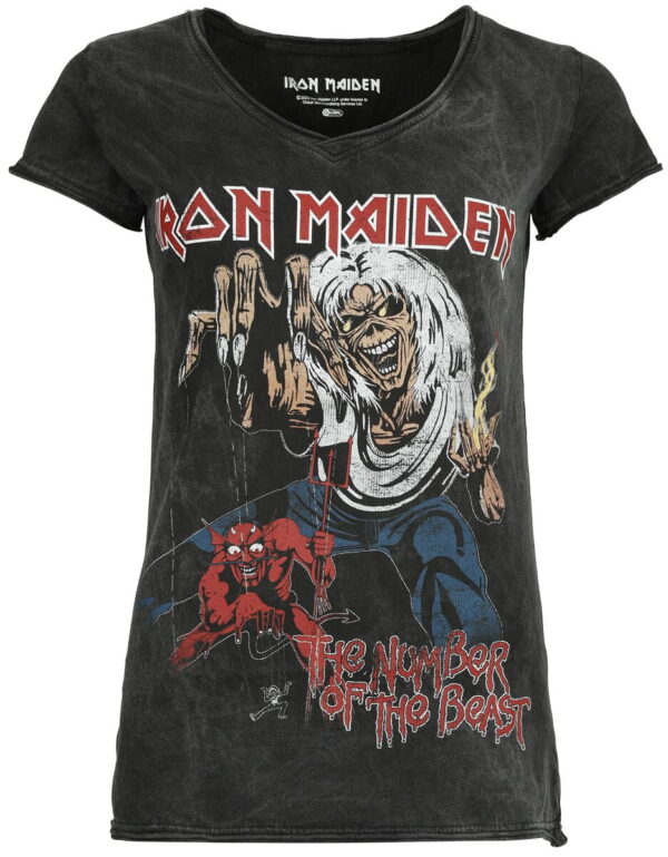 Iron Maiden T-Shirt - The number of the beast - S to 4XL - for Women - black - 100% cotton T-Shirts Band Merchandise - Image 1