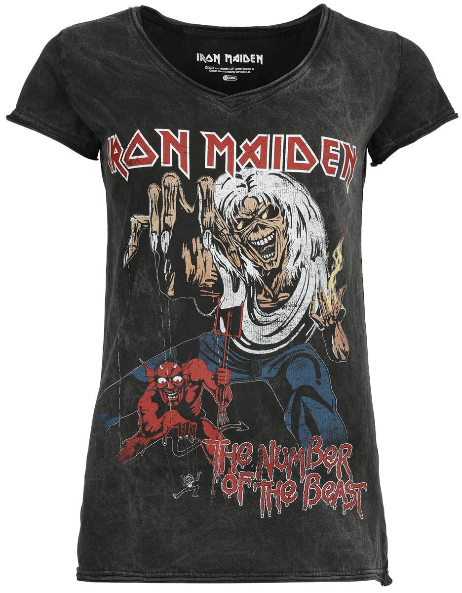 Iron Maiden T-Shirt - The number of the beast - S to 4XL - for Women - black - 100% cotton T-Shirts Band Merchandise