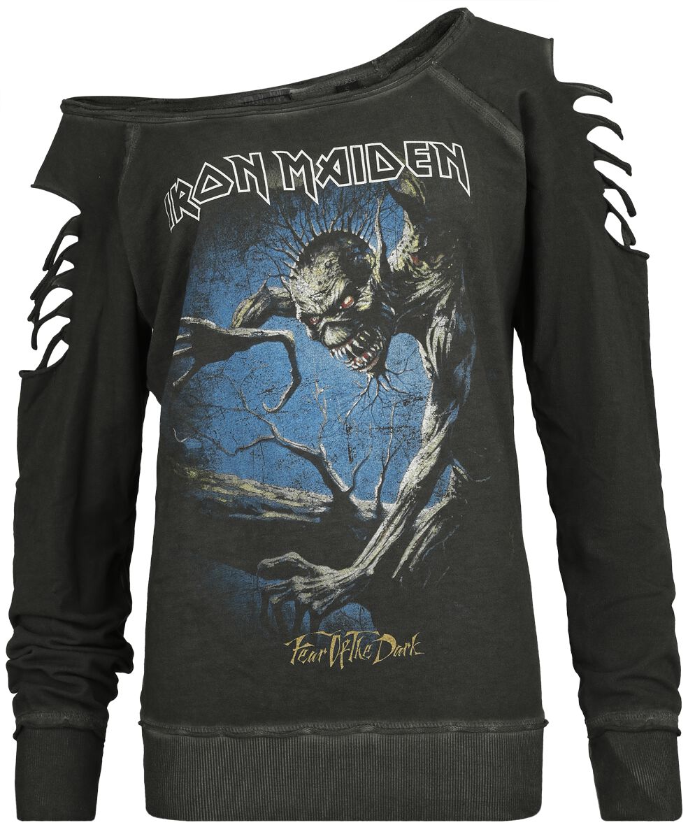 Iron Maiden Sweatshirt - Fear Of The Dark - S to L - for Women - black - 100% cotton Sweat Shirts Band Merchandise