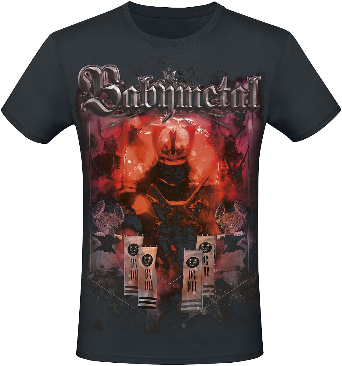 Babymetal T-Shirt - Red Demon Flags - S to 3XL - for Men - black - 100% cotton T-Shirts Band Merchandise