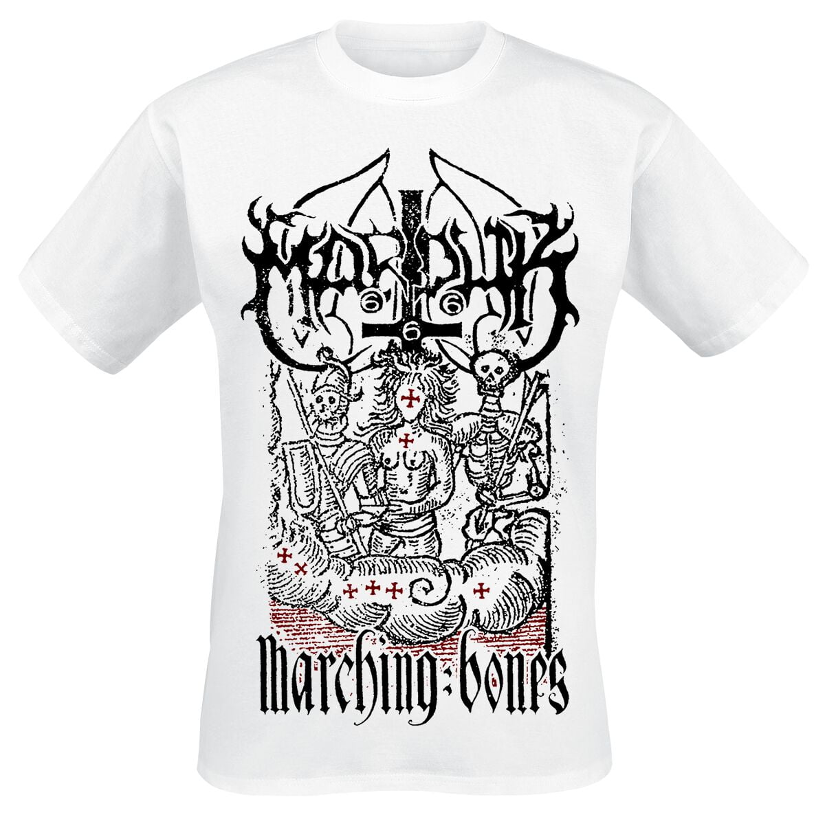 Marduk T-Shirt - Marching Bones - M to XXL - for Men - white - 100% cotton T-Shirts Band Merchandise