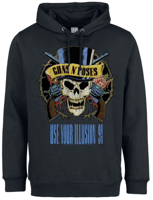Guns N' Roses Hooded sweater - Amplified Collection - Use Your Illusion - S to 3XL - for Men - black - 70% cotton, 30% polyester Hooded sweaters & -jackets Band Merchandise - Image 1