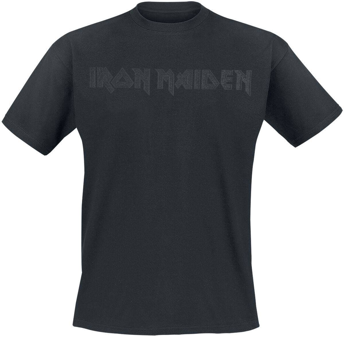 Iron Maiden T-Shirt - Black On Black Logo - S to 4XL - for Men - black - 100% cotton T-Shirts Band Merchandise