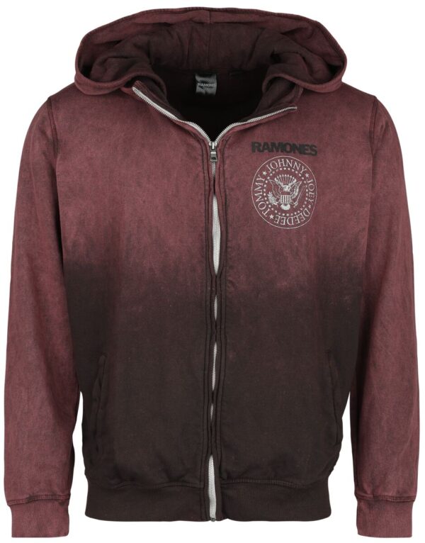 Ramones Hooded zip - Crest - S to XXL - for Men - dark red - 100% cotton Hooded sweaters & -jackets Band Merchandise - Image 1
