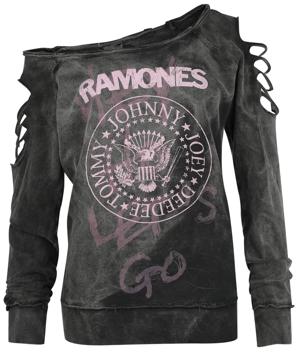 Ramones Sweatshirt - Pink Logo - S to XXL - for Women - black - 95% cotton, 5% elastane Sweat Shirts Band Merchandise