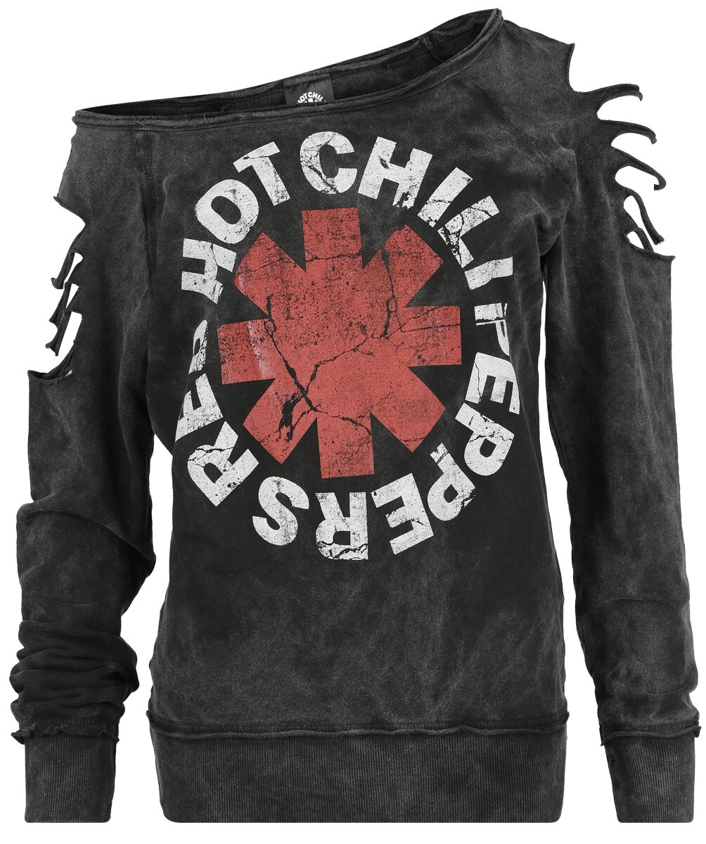 Red Hot Chili Peppers Sweatshirt - Crest - S to XXL - for Women - dark grey - 95% cotton, 5% elastane Sweat Shirts Band Merchandise