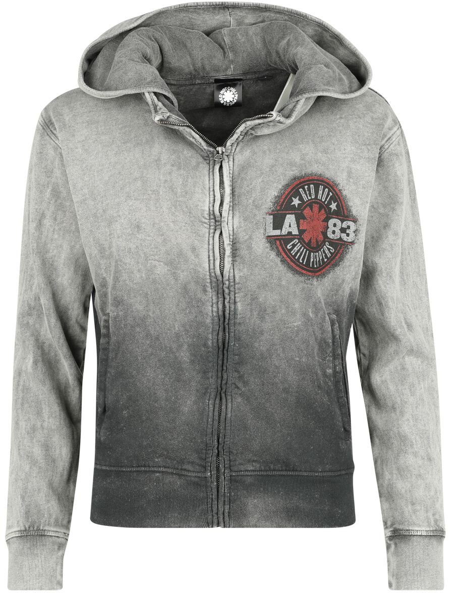 Red Hot Chili Peppers Hooded zip - LA Text - S to XXL - for Women - dark grey - 100% cotton Hooded sweaters & -jackets Band Merchandise