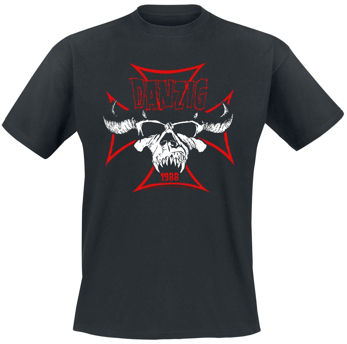 Danzig T-Shirt - Cross Skull - S to 3XL - for Men - black - 100% cotton T-Shirts Band Merchandise