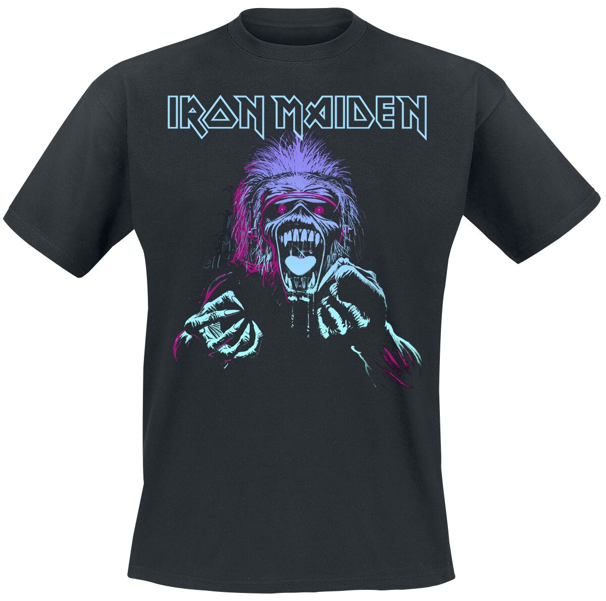 Iron Maiden T-Shirt - Pastel Eddie - S to 4XL - for Men - black - 100% cotton T-Shirts Band Merchandise