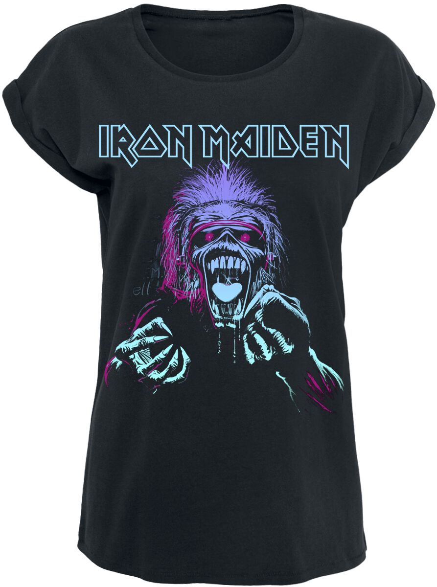 Iron Maiden T-Shirt - Pastel Eddie - S to XXL - for Women - black - 100% cotton T-Shirts Band Merchandise