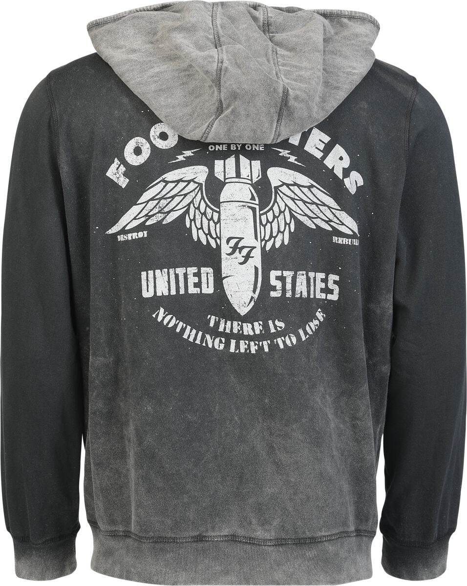 Foo Fighters Hooded zip - Bomb - S to XXL - for Men - grey-black - 100% cotton Hooded sweaters & -jackets Band Merchandise