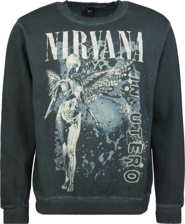 Nirvana Sweatshirt - In Utero - M to XXL - for Men - dark green - 100% cotton Sweat Shirts Band Merchandise - Image 1