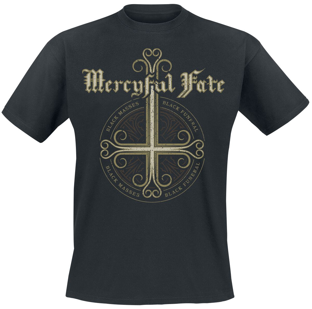 Mercyful Fate T-Shirt - Black Funeral Cross - M to 3XL - for Men - black - 100% cotton T-Shirts Band Merchandise