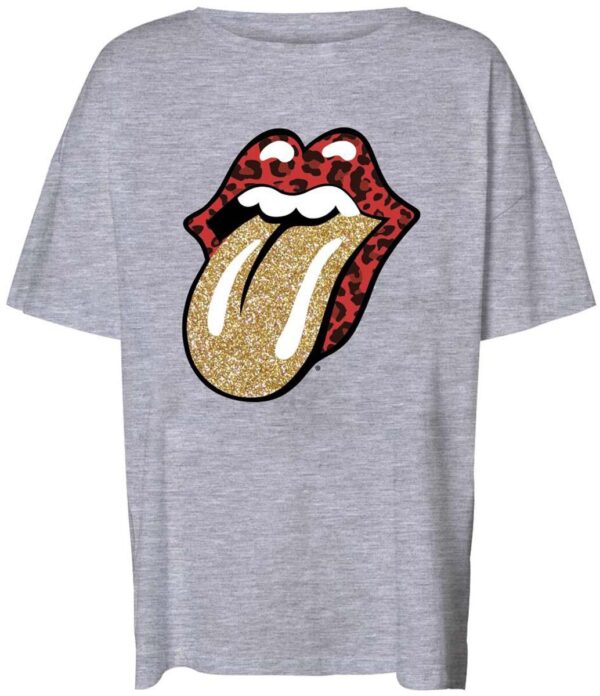 The Rolling Stones T-Shirt - NMIda Glitter Rolling Stones - XS to XL - for Women - grey - 85% cotton, 15% viscose T-Shirts Band Merchandise - Image 1