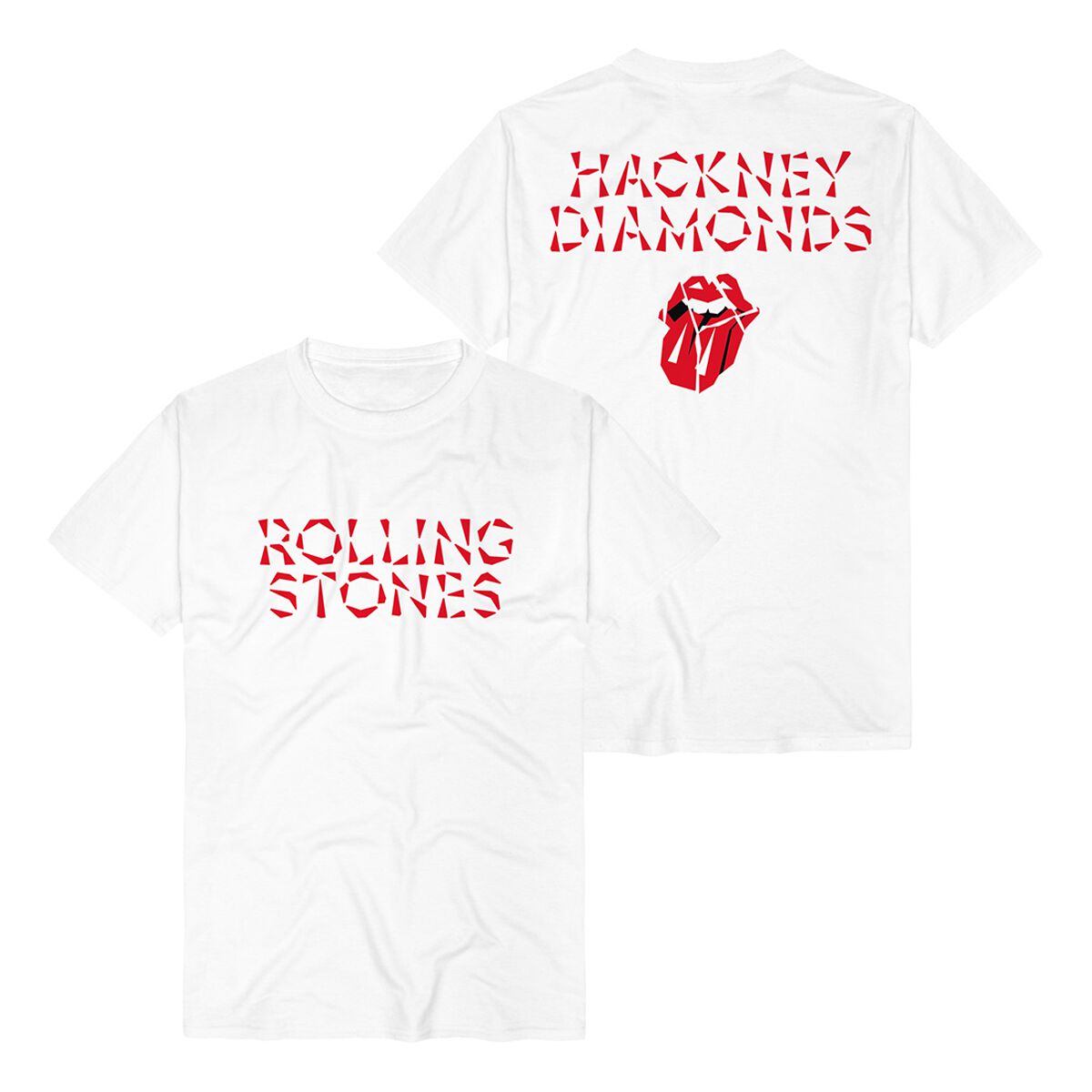 The Rolling Stones T-Shirt - Hackney Diamonds Logo - S to 3XL - for Men - white - 100% cotton T-Shirts Band Merchandise