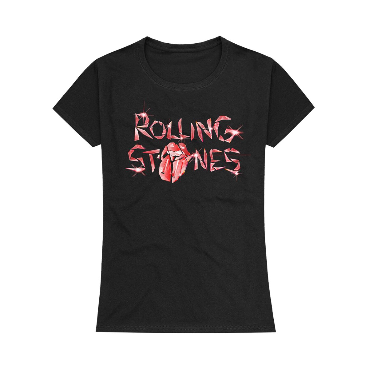 The Rolling Stones T-Shirt - Hackney Diamonds Glass Logo - S to XXL - for Women - black - 100% cotton T-Shirts Band Merchandise