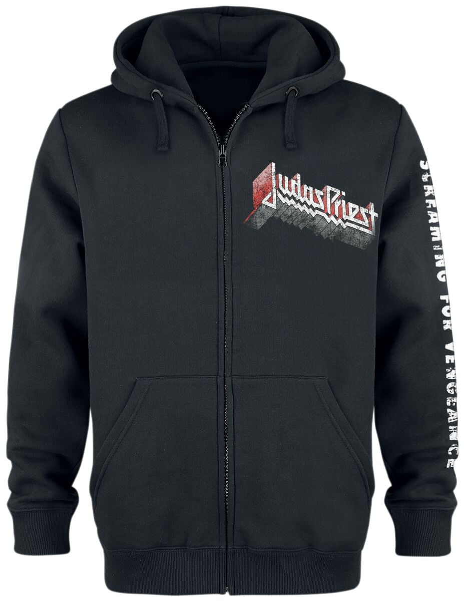 Judas Priest Hooded zip - Vengeance - S to XXL - for Men - black - 50% cotton, 50% polyester Hooded sweaters & -jackets Band Merchandise