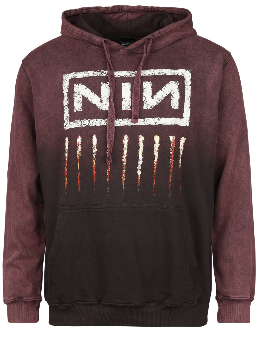 Nine Inch Nails Hooded sweater - Downward Spiral - S to XXL - for Men - dark red - 100% cotton Hooded sweaters & -jackets Band Merchandise