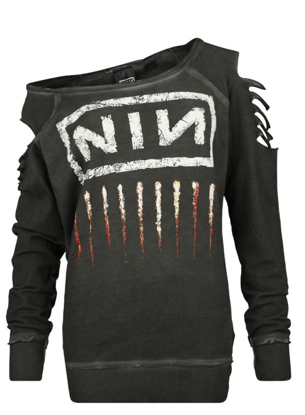 Nine Inch Nails Sweatshirt - Downward Spiral - S to XXL - for Women - charcoal - 95% cotton, 5% elastane Sweat Shirts Band Merchandise - Image 1