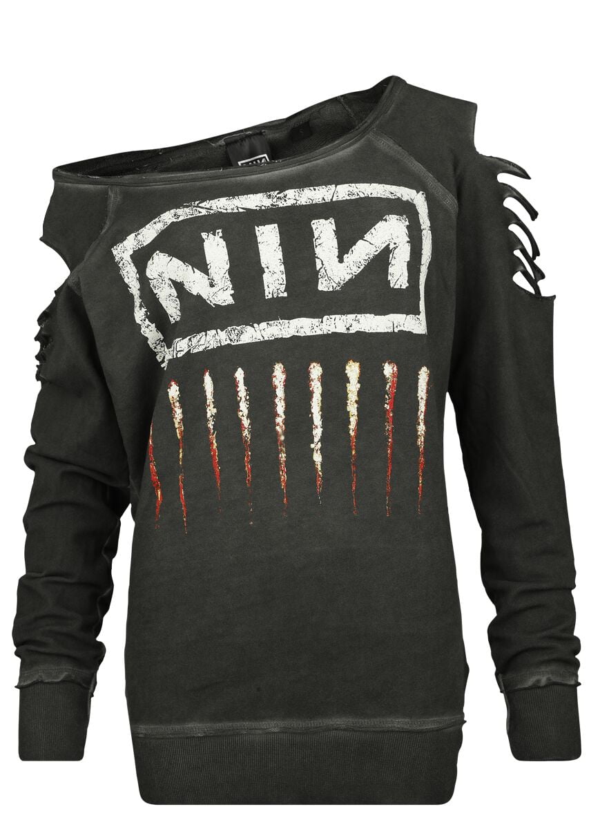 Nine Inch Nails Sweatshirt - Downward Spiral - S to XXL - for Women - charcoal - 95% cotton, 5% elastane Sweat Shirts Band Merchandise