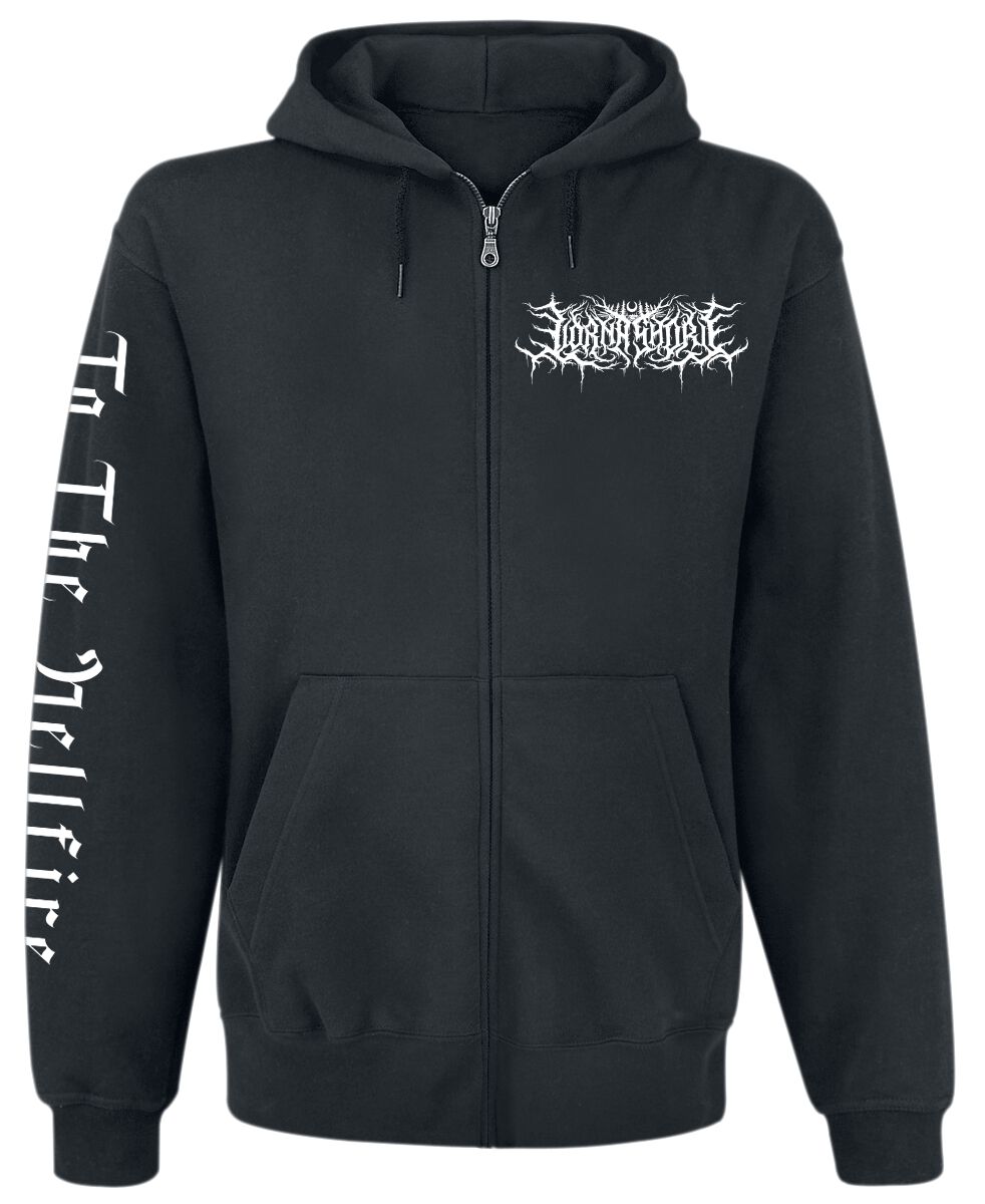 Lorna Shore Hooded zip - To The Hellfire - S to XXL - for Men - black - 80% cotton, 20% polyester Hooded sweaters & -jackets Band Merchandise