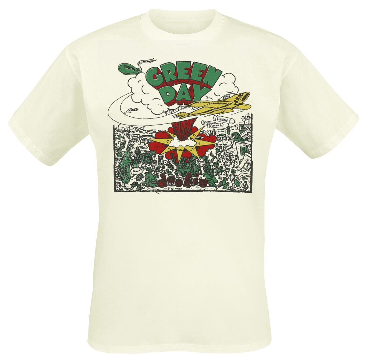 Green Day T-Shirt - Dookie Doodle - S to XXL - for Men - off white - 100% cotton T-Shirts Band Merchandise