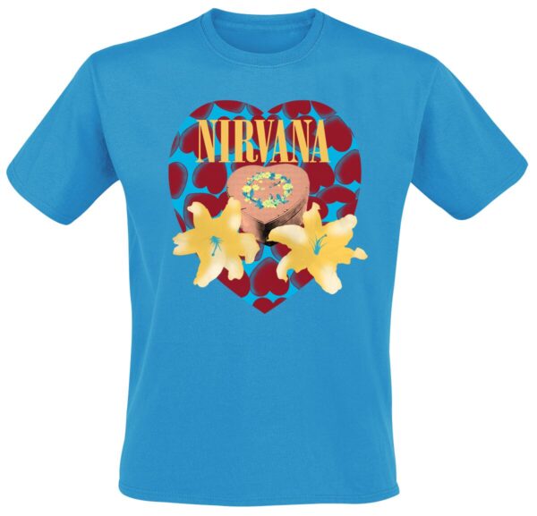 Nirvana T-Shirt - Flower Heart - S to 3XL - for Men - blue - 100% cotton T-Shirts Band Merchandise - Image 1