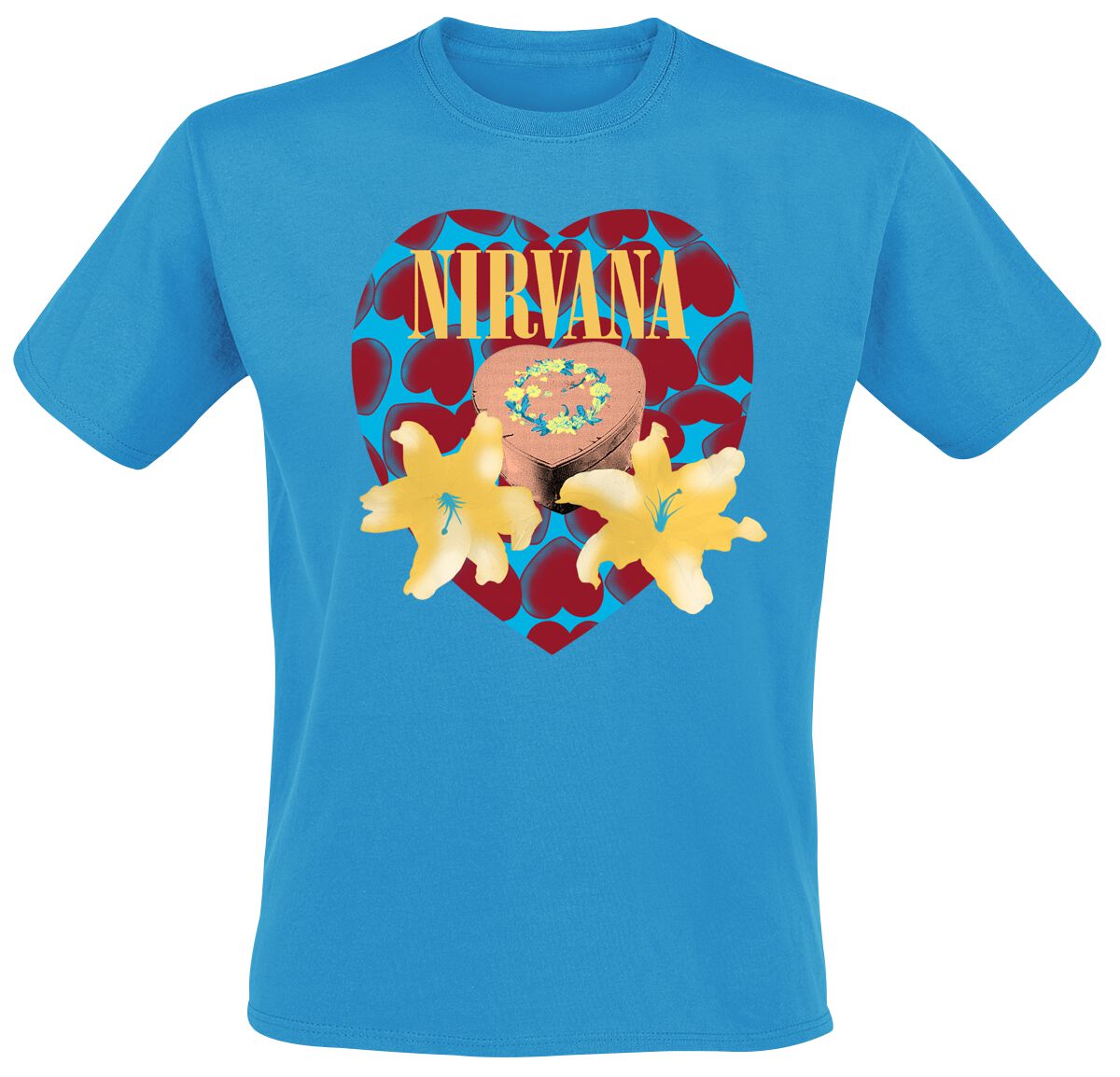 Nirvana T-Shirt - Flower Heart - S to 3XL - for Men - blue - 100% cotton T-Shirts Band Merchandise