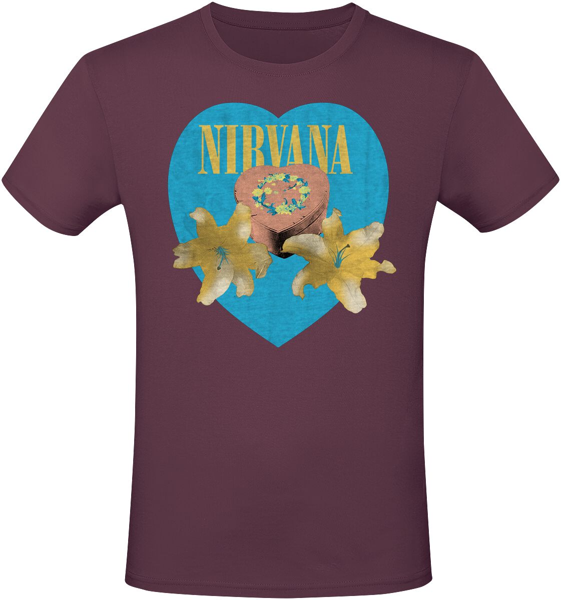 Nirvana T-Shirt - Flower Heart - S to 3XL - for Men - red - 100% cotton T-Shirts Band Merchandise