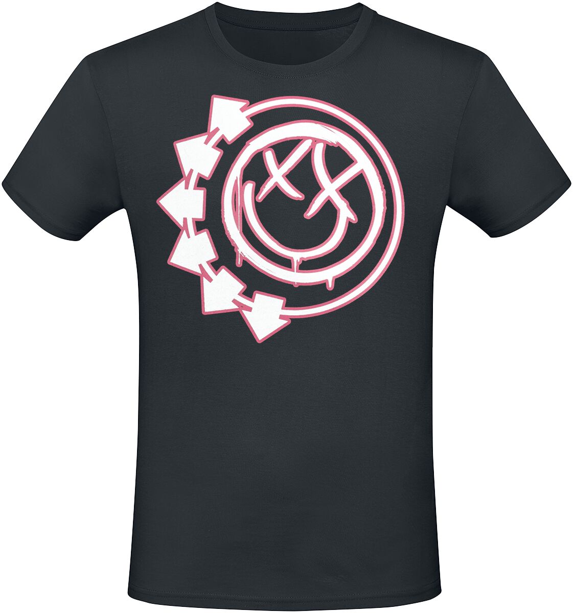 Blink 182 T-Shirt - Harrows Smiley - S to 3XL - for Men - black - 100% cotton T-Shirts Band Merchandise