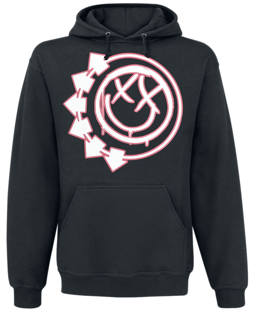 Blink 182 Hooded sweater - Harrows Smiley - S to XXL - for Men - black - 80% cotton, 20% polyester Hooded sweaters & -jackets Band Merchandise