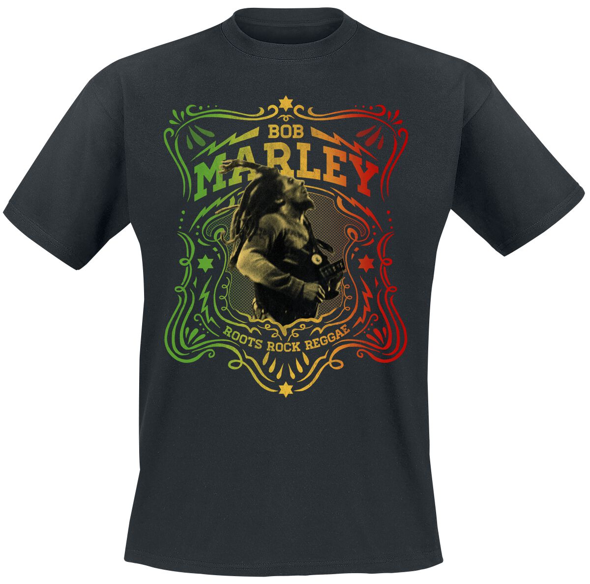 Bob Marley T-Shirt - Roots Rock Reggae - S to 3XL - for Men - black - 100% cotton T-Shirts Band Merchandise