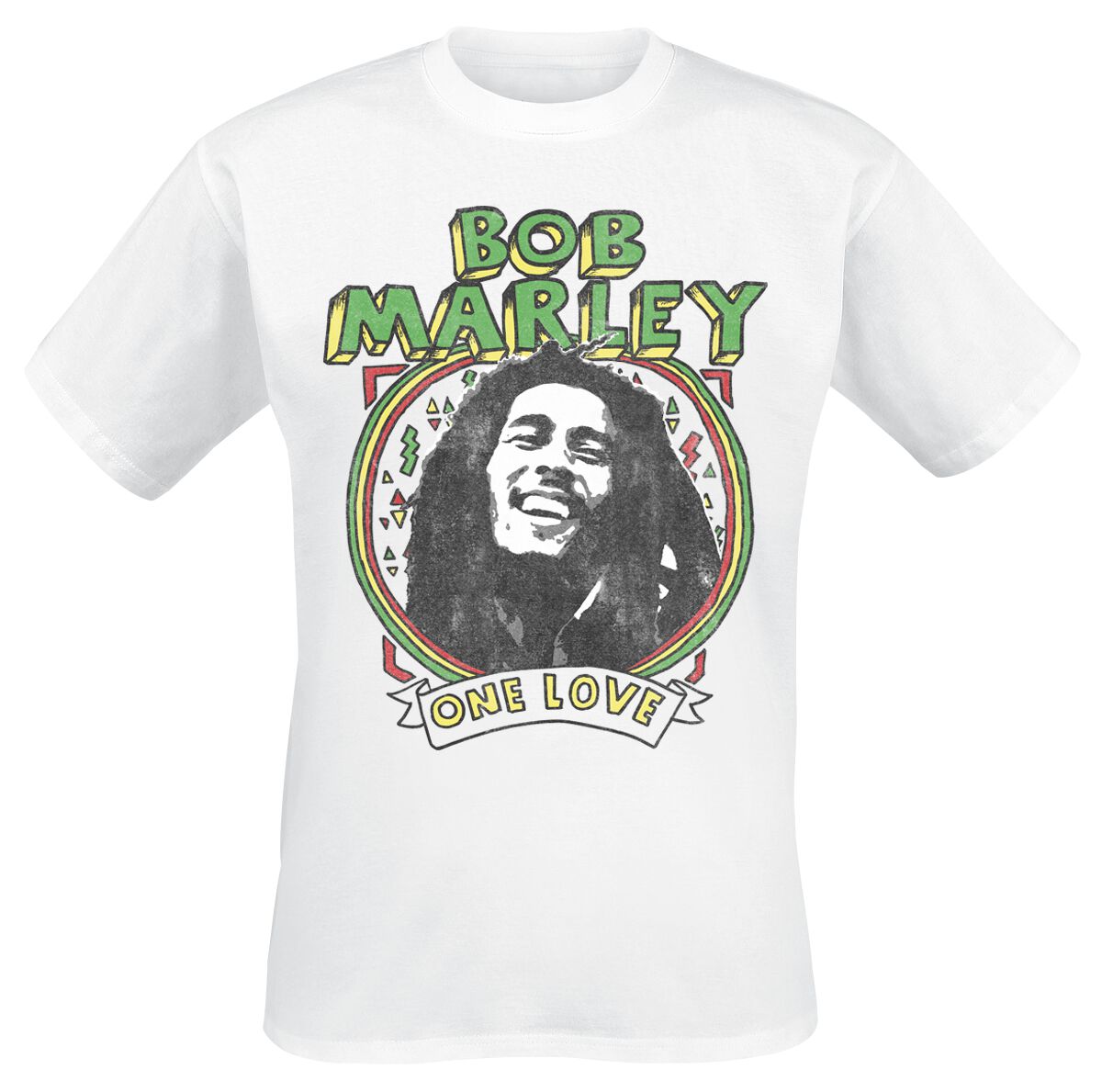 Bob Marley T-Shirt - One Love Paint - S to 3XL - for Men - white - 100% cotton T-Shirts Band Merchandise