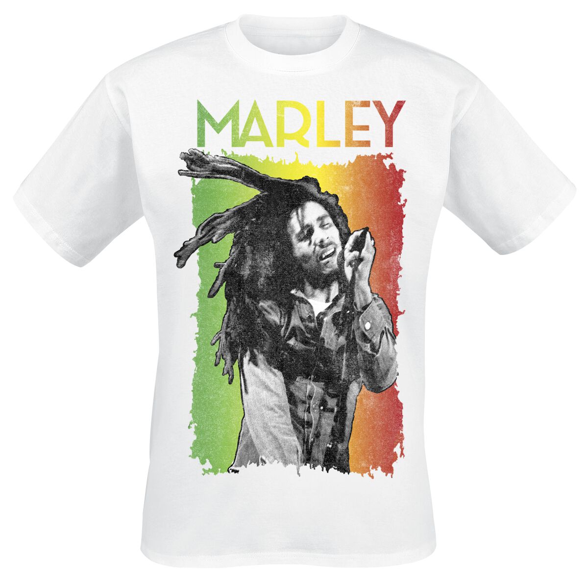 Bob Marley T-Shirt - Marley Live - S to 3XL - for Men - white - 100% cotton T-Shirts Band Merchandise