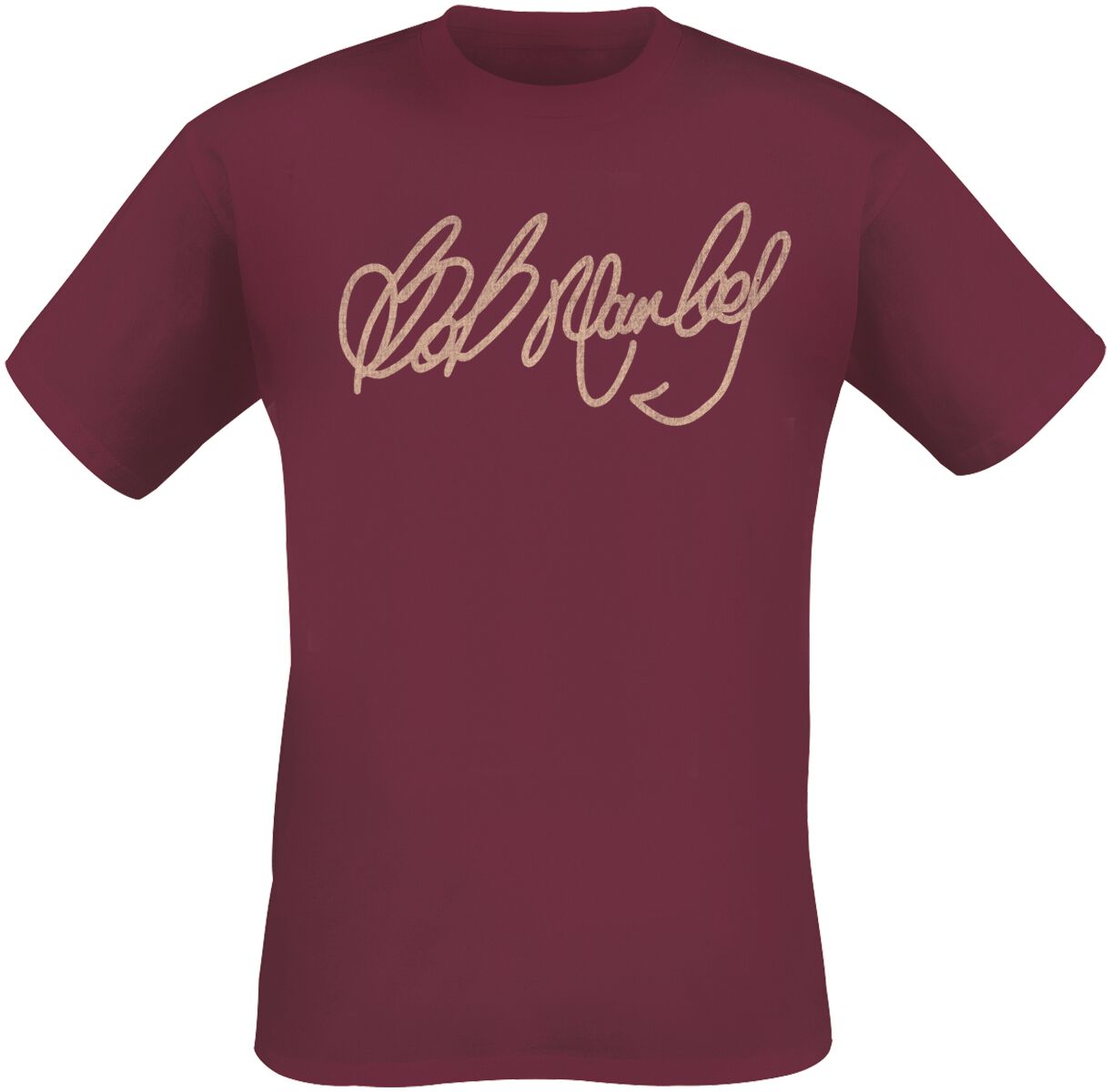 Bob Marley T-Shirt - Marley Signature - S to 3XL - for Men - burgundy - 100% cotton T-Shirts Band Merchandise