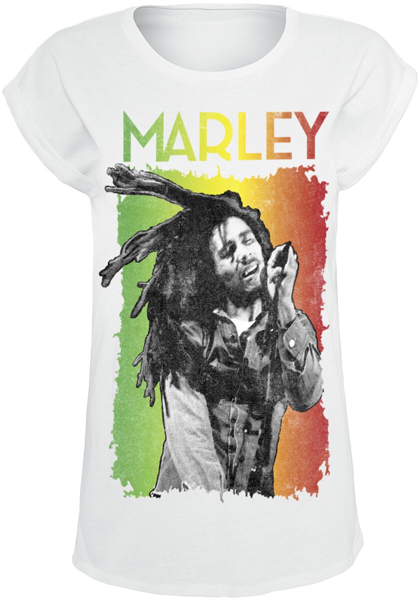 Bob Marley T-Shirt - Marley Live - S to XXL - for Women - white - 100% cotton T-Shirts Band Merchandise