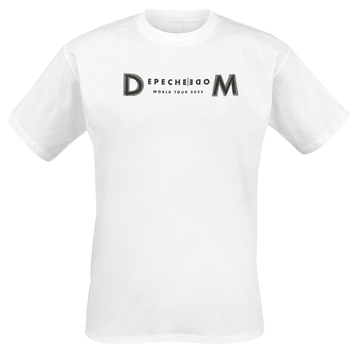 Depeche Mode T-Shirt - Logo Skull Stripe - S to XXL - for Men - white - 100% cotton T-Shirts Band Merchandise