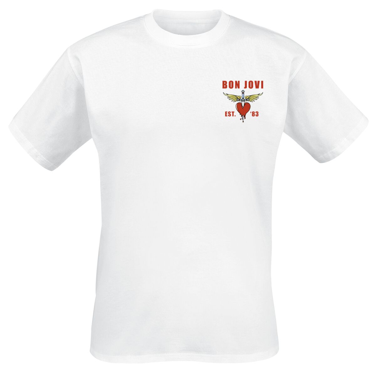 Bon Jovi T-Shirt - Bad Name - S to 3XL - for Men - white - 100% cotton T-Shirts Band Merchandise