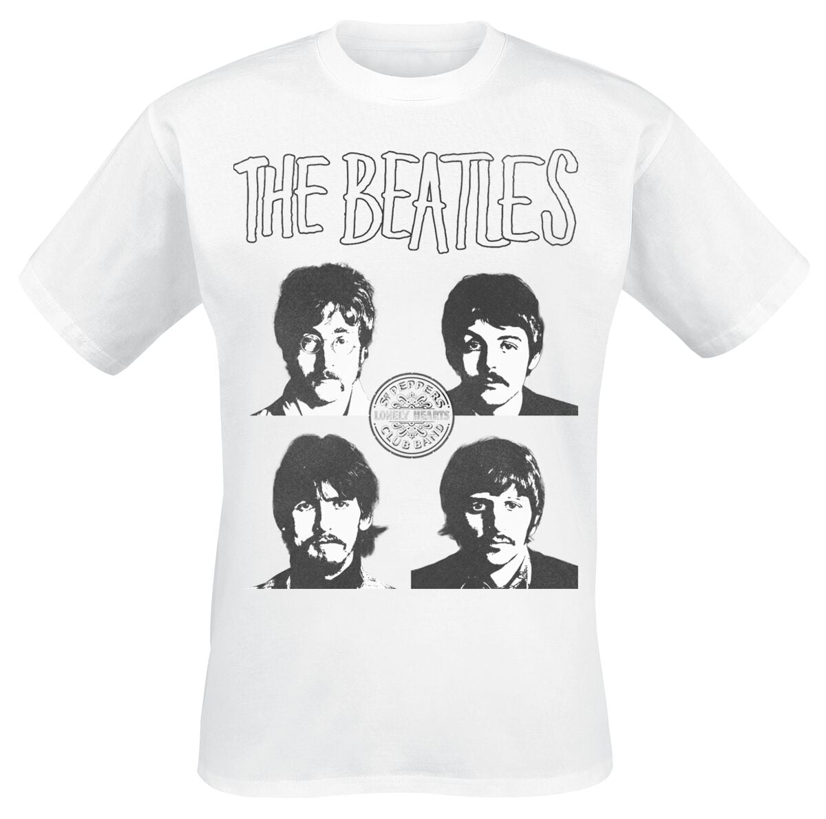 The Beatles T-Shirt - Sgt. Peppers Portrais - S to 3XL - for Men - white - 100% cotton T-Shirts Band Merchandise