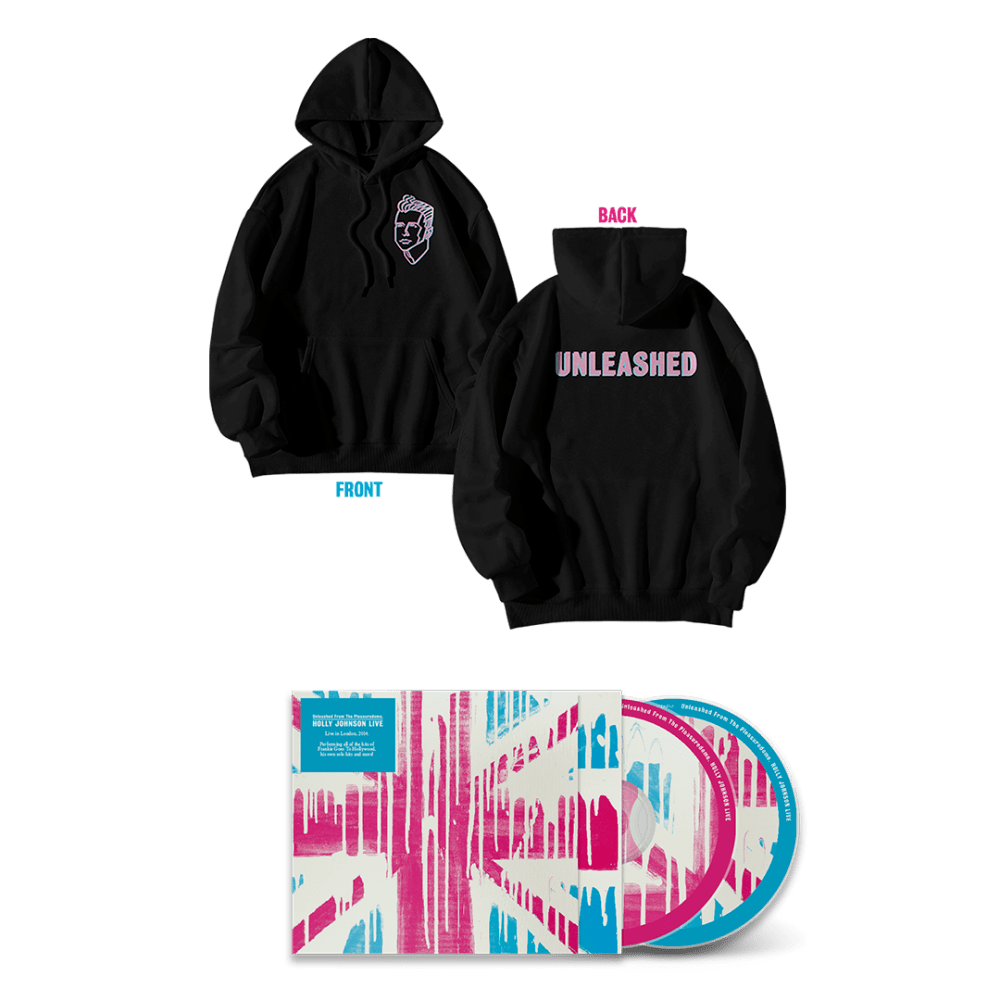 Holly Johnson - Live Unleashed from the Pleasuredome 2CD Unsigned-Black Small Logo Hoodie Bundle