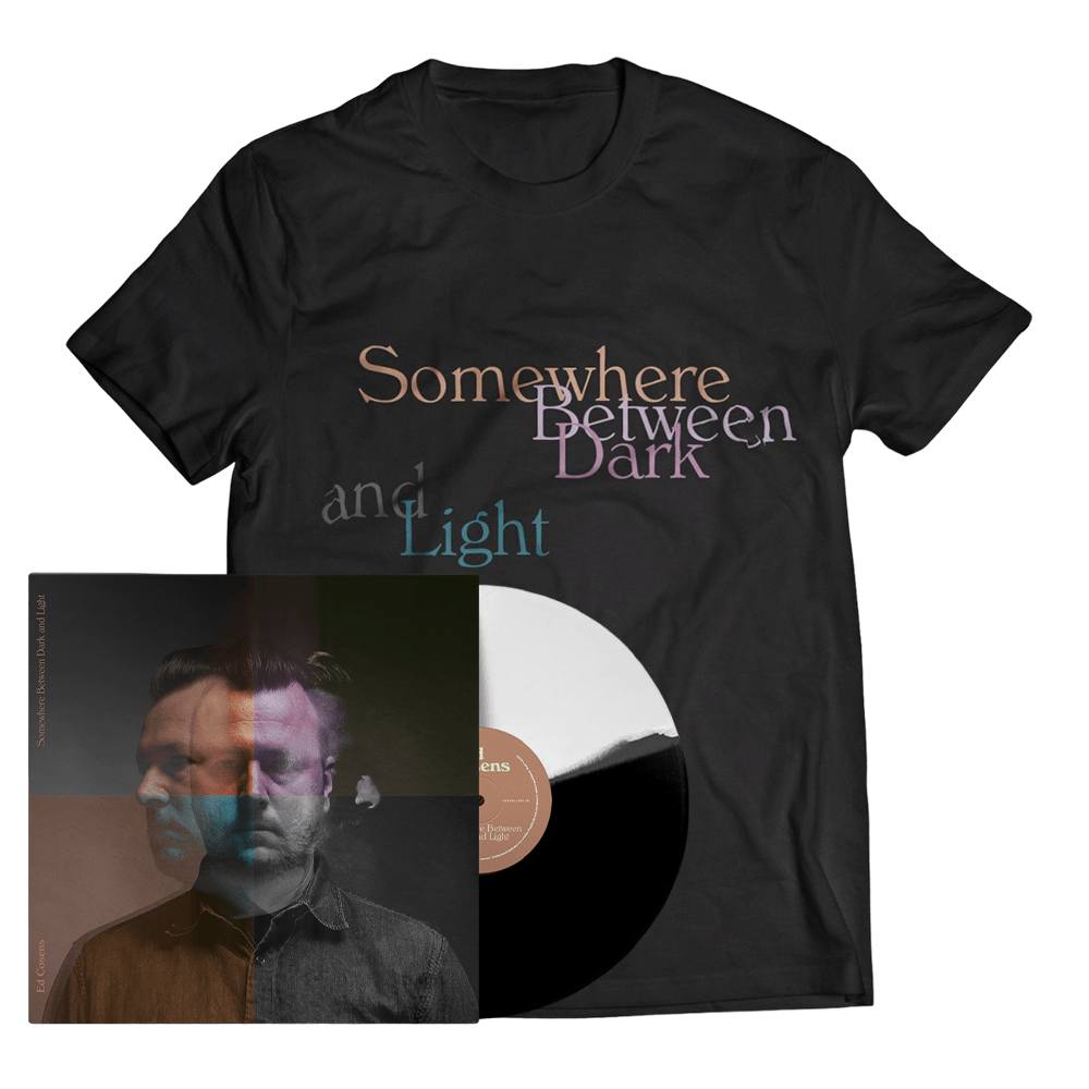 Ed Cosens - Somewhere Between Dark and Light T-Shirt-Black  White Vinyl