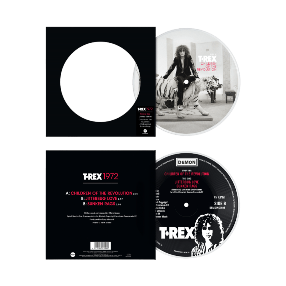 T. Rex - Children Of The Revolution  Jitterbug Love   Sunken Rags 7" Picture Disc 7-Inch Vinyl