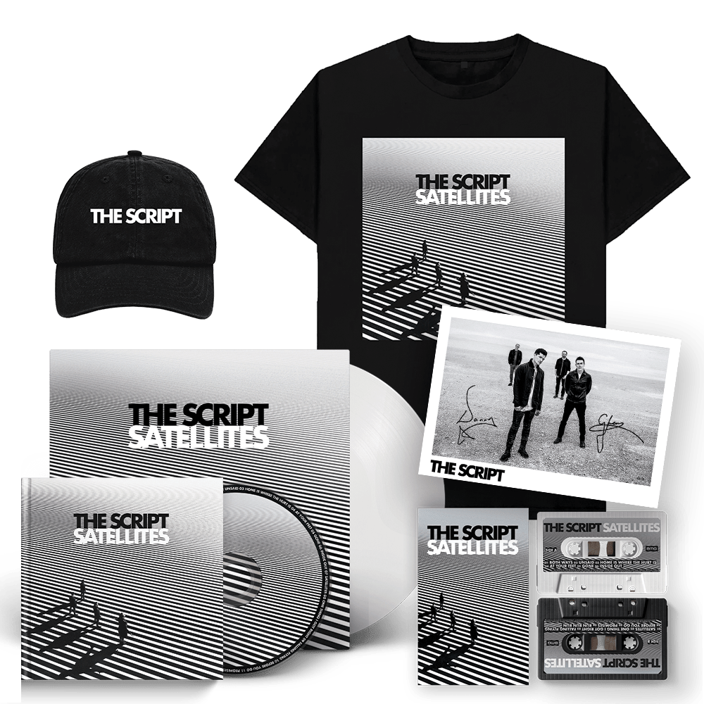 The Script – Satellites Deluxe CD-White Vinyl-Cassette-T-Shirt-Cap