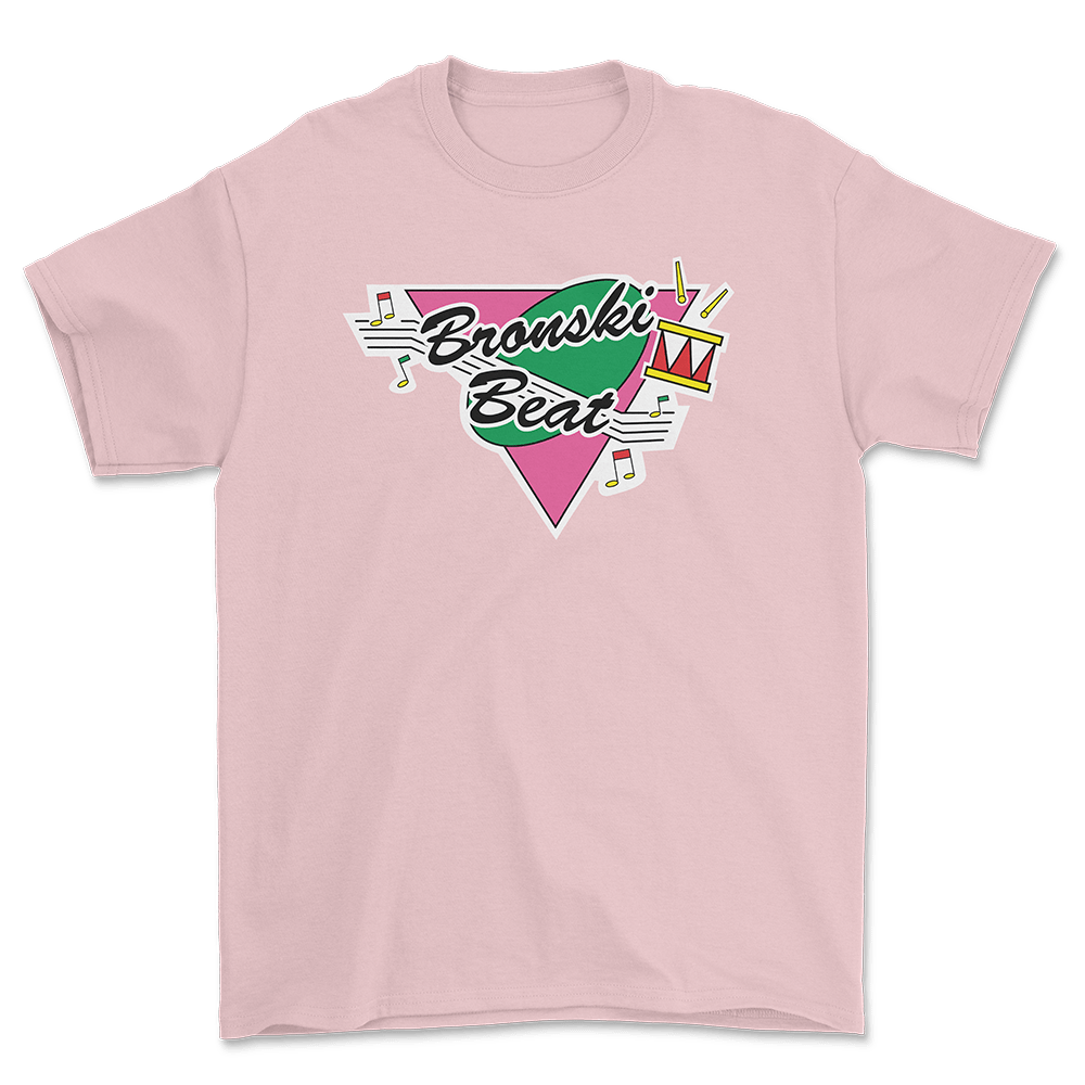 Bronski Beat - Smalltown Boy Front LogoBack Text Pink T-Shirt