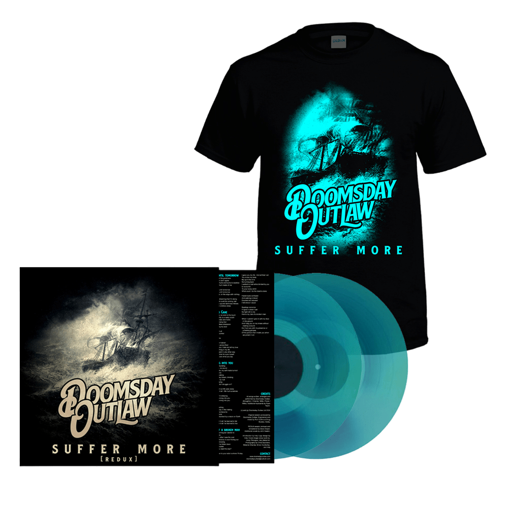 Doomsday Outlaw - Suffer More Transparent Blue Double-Vinyl-T-Shirt