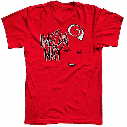 Imelda May - Red Black Face Logo Mens T-Shirt