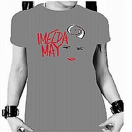 Imelda May - Charcoal Face Logo Ladies T-Shirt