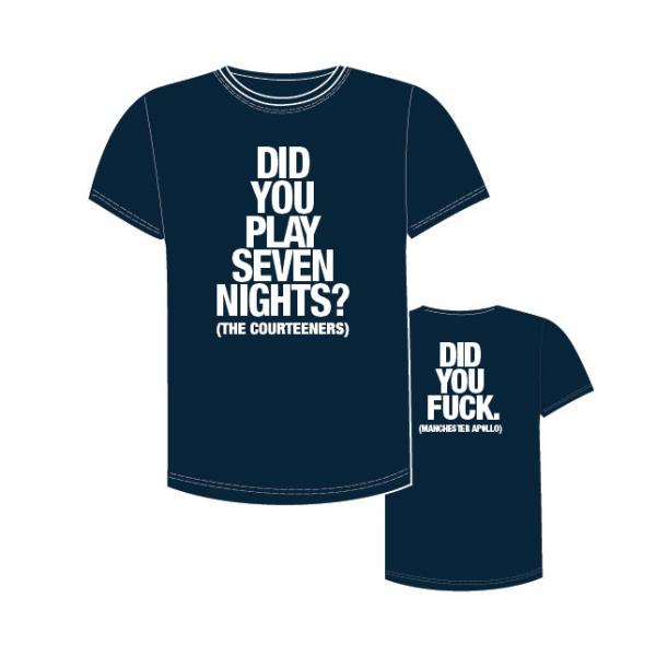 Courteeners - Did You Play Seven Nights- Navy T-Shirt