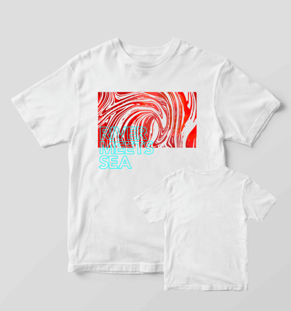 River Meets Sea - Ink Swirl White T-Shirt